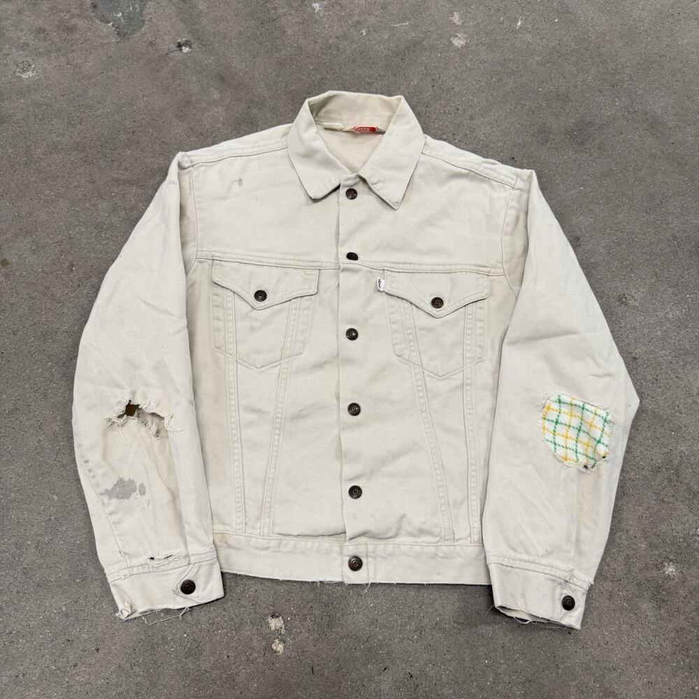 Vintage 70s Levi’s White Tab Denim Type 3 Trucker Jacket Western 38/Small USA